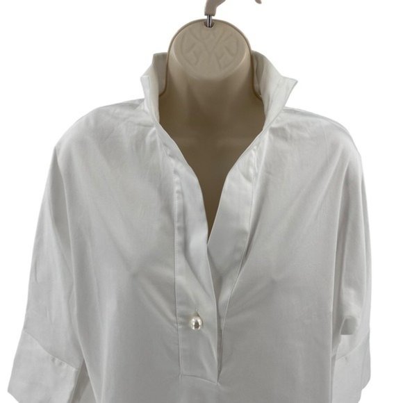 Tuckernuck | NEW Blanc Willow Three-quarter Sleeve Blouse in White Size M - Picture 4 of 11